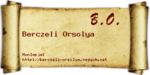 Berczeli Orsolya névjegykártya